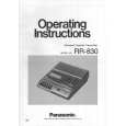 PANASONIC RR830 Instrukcja Obsługi